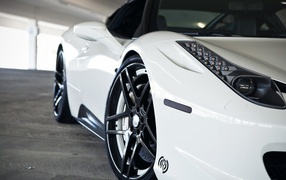 Front of the white Ferrari