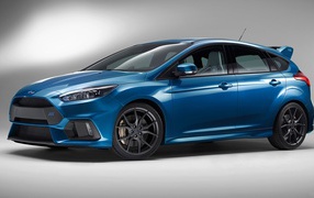 Type in a profile on a blue Ford Focus RS on a gray background