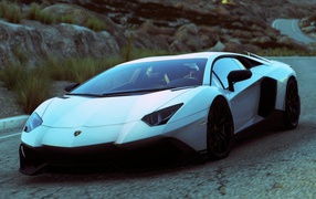 Нежно голубой цвет авто Ламборгини