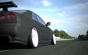 Черный тюнингованный Ниссан