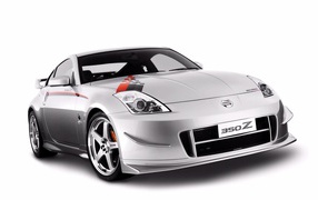 Gray Nissan 350Z on a white background