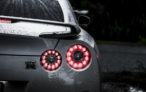 Rear lights of a car Nissan GT-R