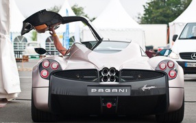 Rear view of the cars Pagani
