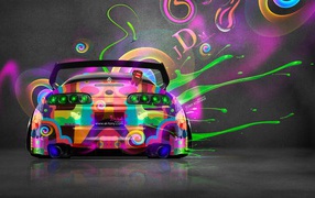 Красочная раскраска Toyota Supra
