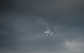 Fighter flying in the sky