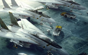 Истребители в ангаре