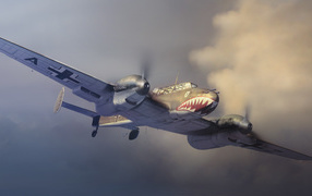 Немецкий мессершмит в небе