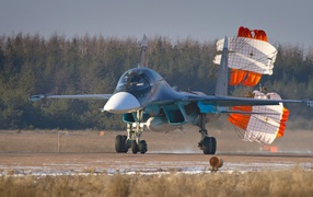 Посадка истребителя Су 34