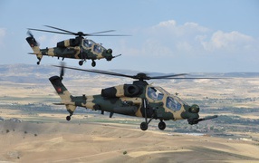 Two helicopters AgustaWestland T129 Turkish Air Force
