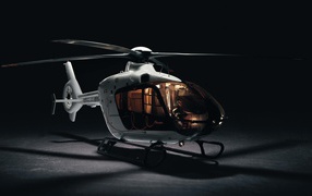 Белый частный вертолет