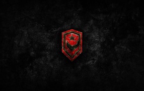 Красный значок из Starcraft II, черный фон