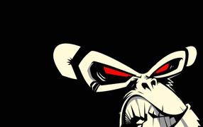 Злая обезьяна, черный фон