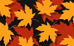 Фон из желтых кленовых листьев