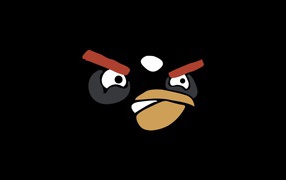 Птица Angry Birds, черный фон