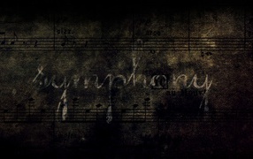 Черный лист с нотами, симфония