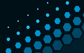Голубые шестигранники на черном фоне
