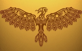 Коричневый силуэт хищной птицы