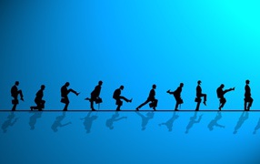 Комик группа Монти Пайтон, голубой фон