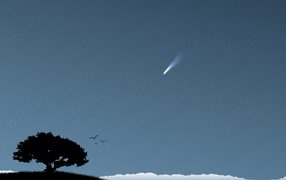 Комета в небе, фон