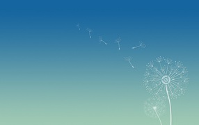 Семена одуванчика, фон Убунту