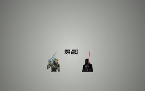 Дарт Вейдер и Мастер Чиф, серый фон