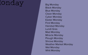 Описание понедельника на английском языке