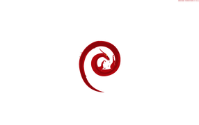 Дракон Debian, белый фон