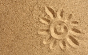 Рисунок солнца на песке