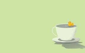 Уточка в чашке, фон