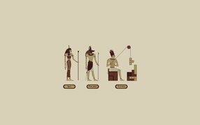 Египетский тетрис, серый фон