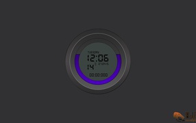 Электронные часы на сером фоне