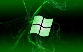 Флаг Windows, зеленый фон