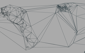 Геометрическая карта мира Nicholas Felton, серый фон