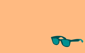 Очки, оранжевый фон