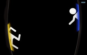 Переход через портал, черный фон