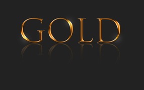 Надпись Золото на сером фоне