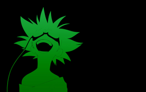 Зеленое лицо на черном фоне, аниме Ковбой Бибоп