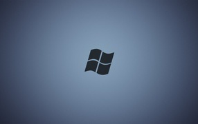 Серый логотип Майкрософт, сине-серый фон