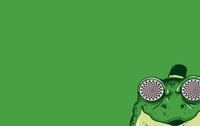 Гипнотическая жаба, зеленый фон