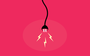 Лампа, розовый фон