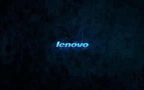 Логотип Леново на сине черном фоне