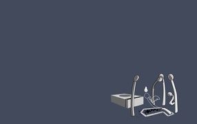 Спички потеряли друга, серый фон