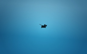 Мышка, голубой фон