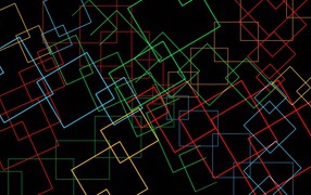 Неоновые квадраты на черном фоне