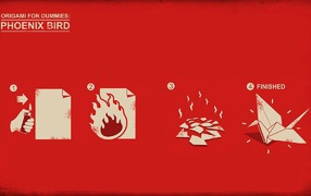 Птица Феникс оригами