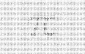 Число ПИ, цифры на белом фоне