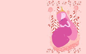 Принцесса, розовый фон