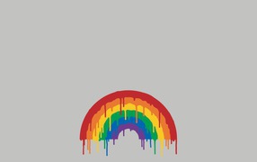 Радуга поплыла, серый фон