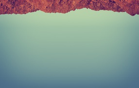 Красный камень на сером фоне