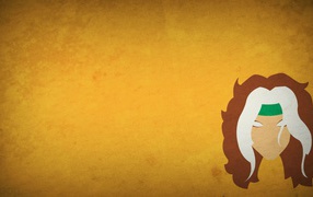 Руж из комикса, оранжевый фон